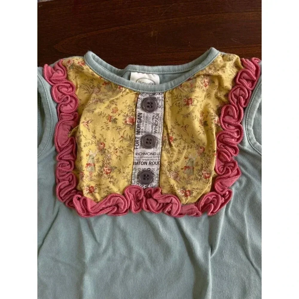 Persnickety Girl Shirt Size 7 years old‎ Blue Cotton Blend